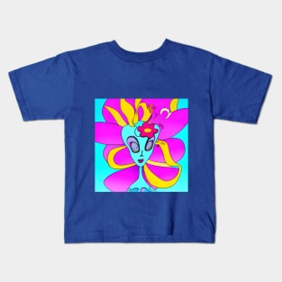 Abstract Alien Flower | AI Generated Design by @remlorart Kids T-Shirt